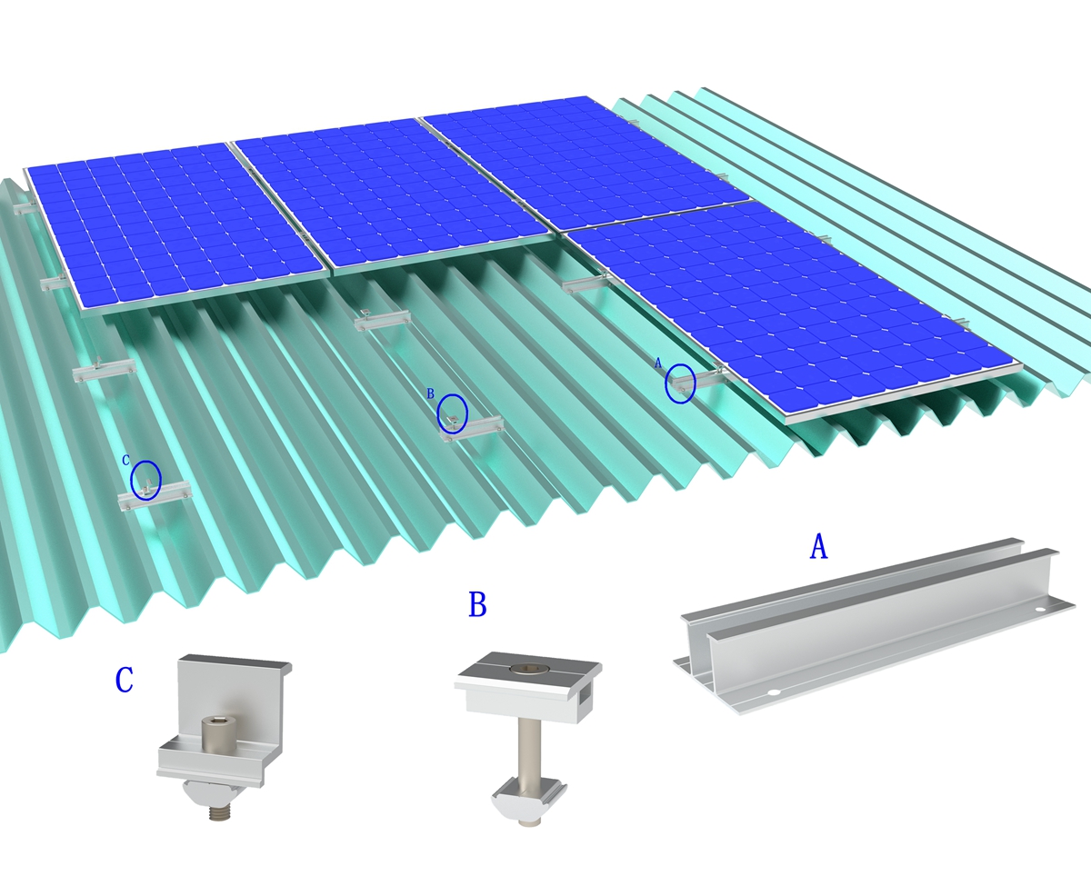 ηλιακό σύστημα τοποθέτησης οροφής χωρίς ράγες