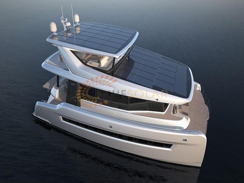 Yacht with Solar Panel Mounting System