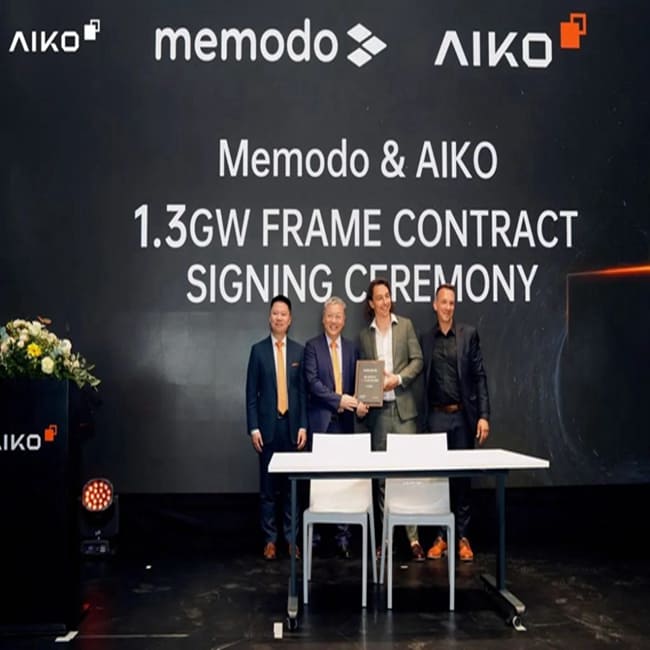 Ο Κινέζος Κατασκευαστής Aiko Solar υπογράφει συμφωνία προμήθειας 1,3 GW με τη Memodo